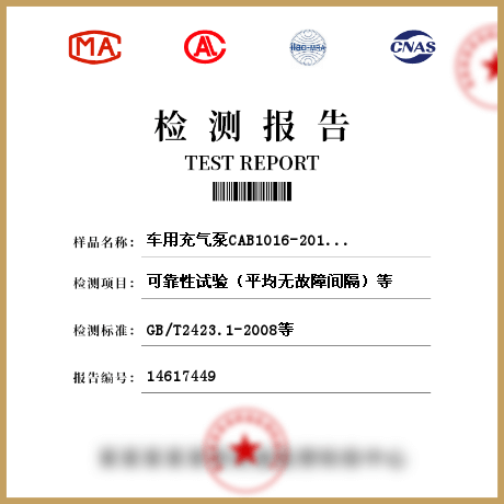 車用充氣泵CAB1016-2012檢測(cè)